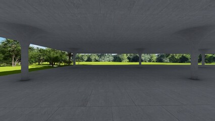 funnel–shaped columns concrete simple nature 3d