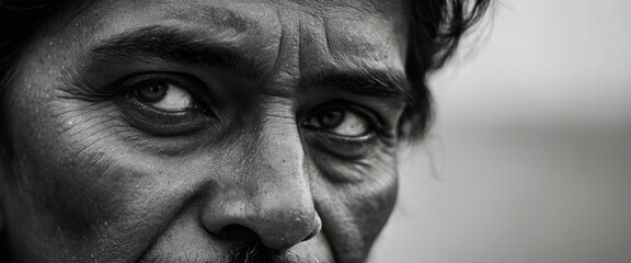 Obraz premium close-up of a man's eye, showing the details of his face