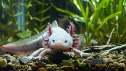 White and Red Axamaurine in Fish Tank