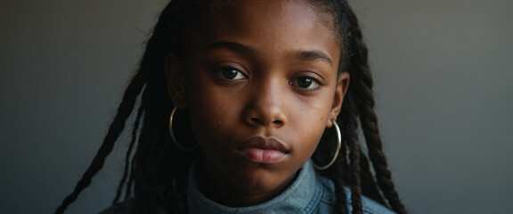 A young Black girl with braids
