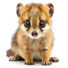 Obraz premium An adorable cartoon illustration of a small, innocent-looking animal with big, shiny eyes and detailed fur.