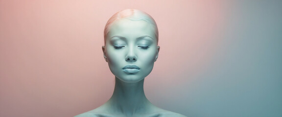 A woman with a soft gradient face