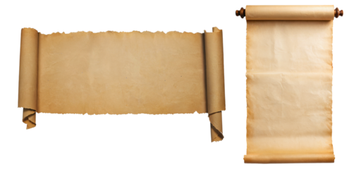 set of empty scroll, parchment
