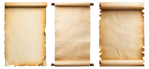 set of empty scroll, parchment - obrazy, fototapety, plakaty