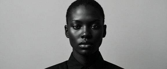 a woman with short hair