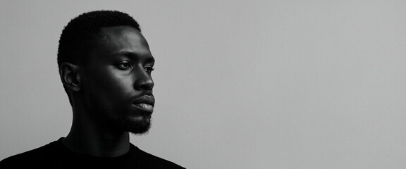 A young man against a minimalist background