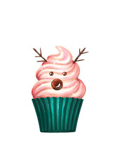 Christmas reindeer cupcake