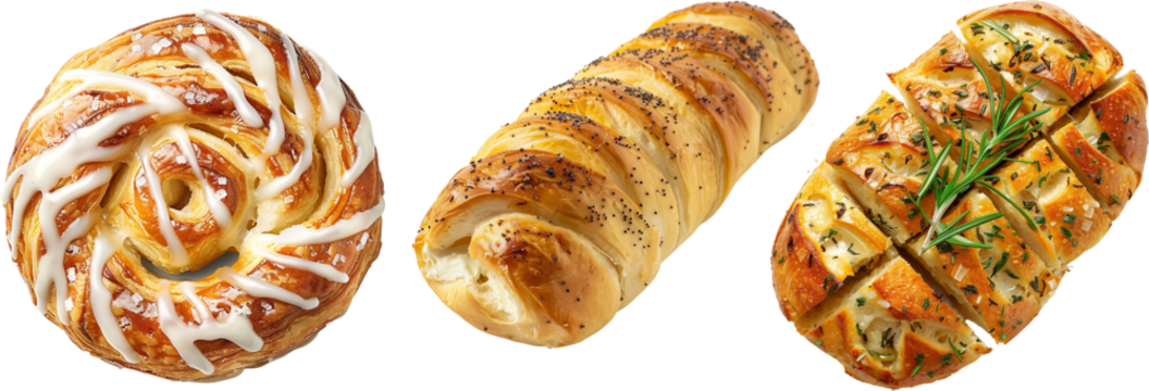 loaf of bread isolated on white background