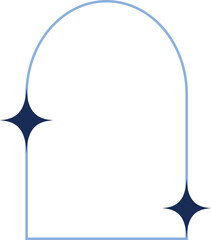 frame sparkle arch line retro element