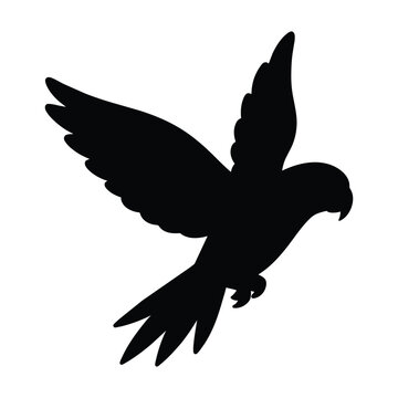 recommend clip art: Parrot bird silhouette illustration on white