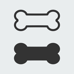 Bone for pet dog. Bone editable outline icon.