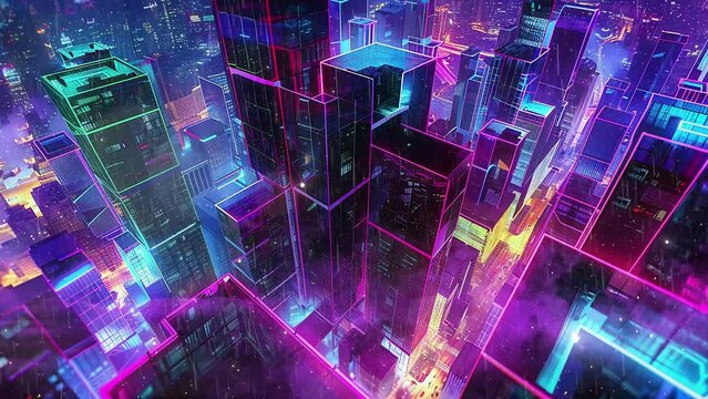 neon futuristic background. immerse yourself in the depths of a mind-bending. seamless looping overlay 4k virtual video animation background