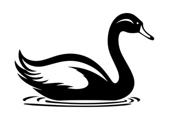 swan silhouette vector illustration