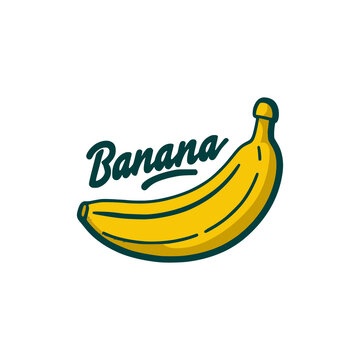 banana fruit sticker label vector illustration template design
