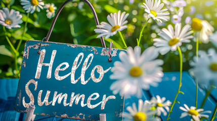 Hello summer background, beach, sea holiday