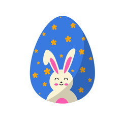 Happy Easter Egg Rabbit and Cute Bunny Ear