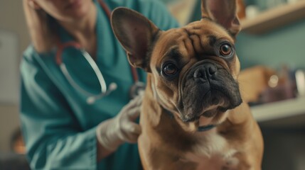 french bulldog puppy in vet