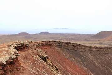 view to the northside with Lanzorate in the background from Volcan Calderon Hondo, Fuerteventura, Canary Islands, Spain