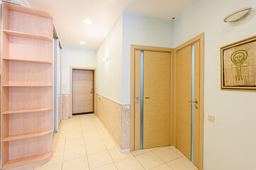 standard room interior apartment. room doors, renovation corridor lobby entrance hall