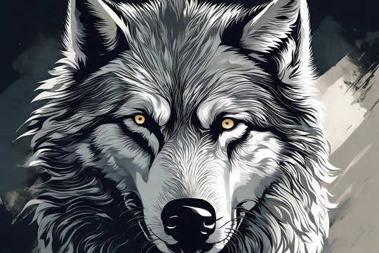 A subtle yet impactful vector image of a wolf, representing both power and the untamed beauty of a free spirit
