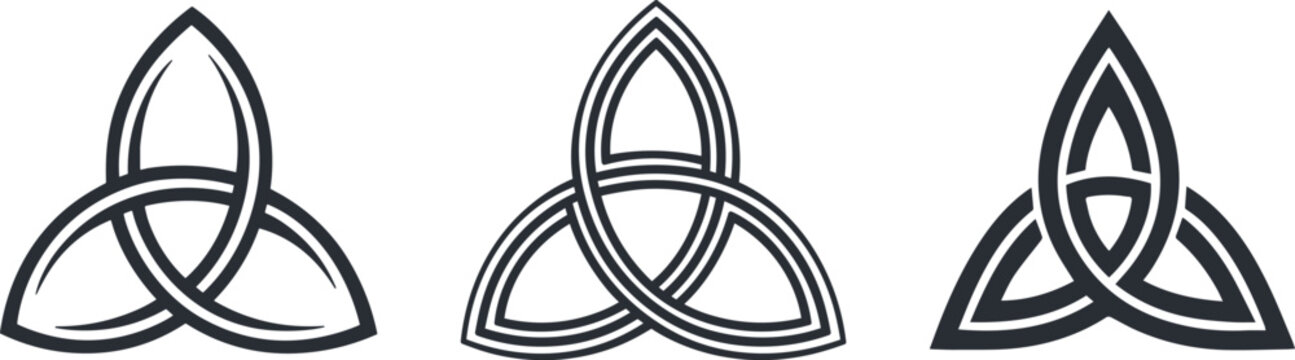 Set of trinity symbol, celtic knots, vector illustration.
