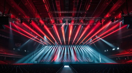 Vibrant Stage With Red and White Lights