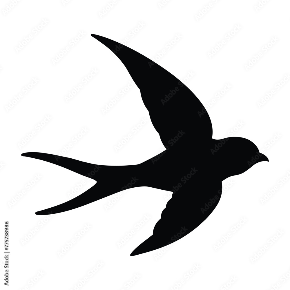 Sticker silhouette of a swallow bird