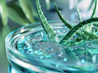 Aloe vera gel has been researched and tested in labs to be included in skin care products on the market. - obrazy, fototapety, plakaty