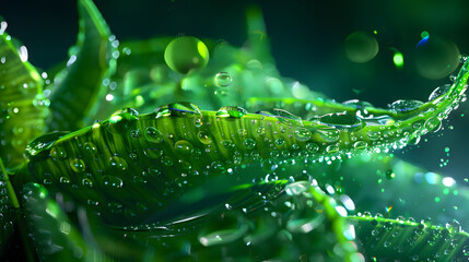 Naklejka premium Aloe vera gel has been researched and tested in labs to be included in skin care products on the market.