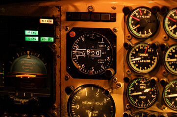 Altimeter in aircraft cockpit