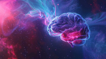A creative interpretation of the brain as a symbol of limitless human potential and intelligence,