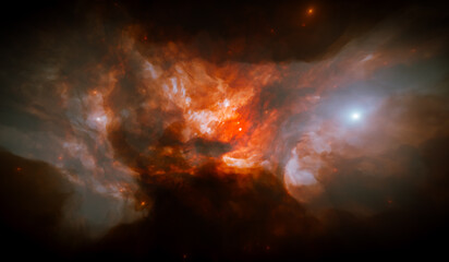 colorful space nebula - 3D illustration