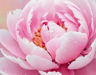 close up pink peony flower digital art