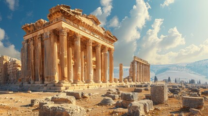 Fototapeta premium Historical Sites: Photograph ancient ruins, temples, and archaeological sites