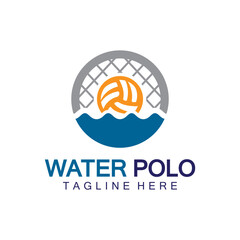 Water polo logo vector icon design. logo sport water polo