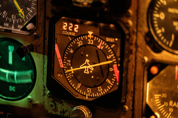 Aircraft compass (HSI) in cockpit