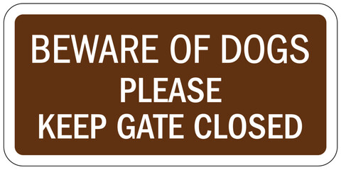 Fototapeta premium Beware of dog warning sign