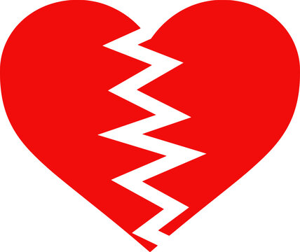 recommend clip art: Broken red heart clip art icon isolated