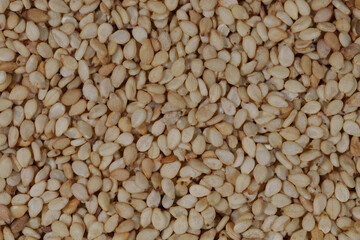 Overhead view of sesame seeds