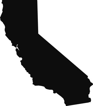 recommend clip art: California black silhouette isolated map