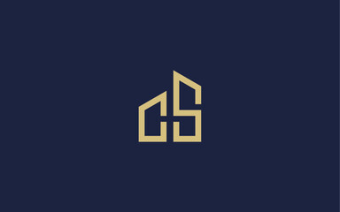 letter cs with building logo icon design vector design template inspiration