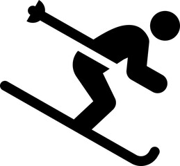 Alpine skiing clip art icon isolated