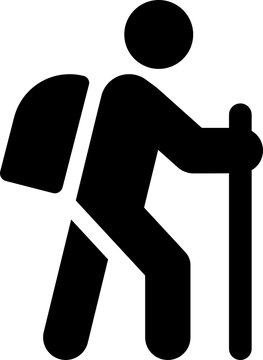 Trekking and hiking clip art icon isolated