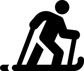 Cross country skiing clip art icon isolated