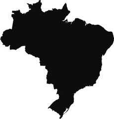 Brazil black silhouette isolated map