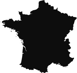 France black silhouette isolated map