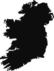 Ireland island black silhouette isolated map