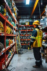 Fototapeta premium Mining Supply Store Stocked With Tools, Equipment, And Safety Gear For Miners, Showcasing The Essential Resources , Generative AI