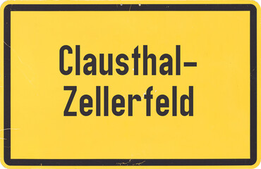 Ortsschild Clausthal-Zellerfeld