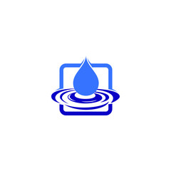 Simple Logo of Water on Square